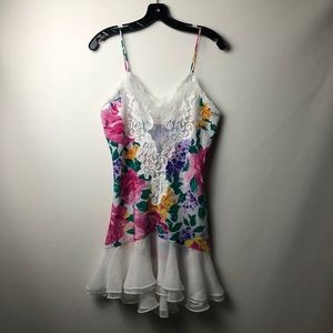 Victoria's Secret Floral Chemise - Pink, Purple, Yellow, Green, White